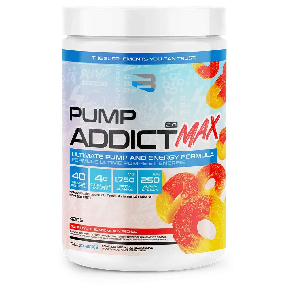 BELIEVE SUPPLEMENT PUMP ADDICT MAX 420G, Color: PÊCHE SÛRS