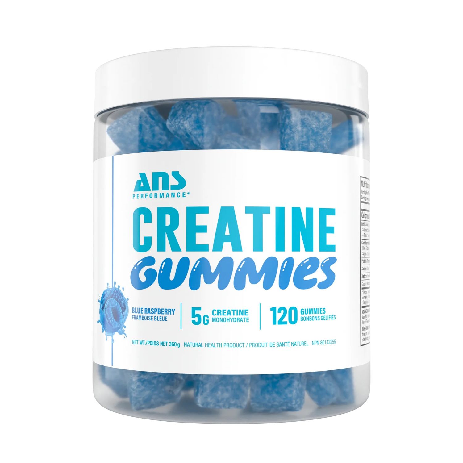 ANS PERFORMANCE CREATINE GUMMIES 120s, Color: BLUE RASPBERRY