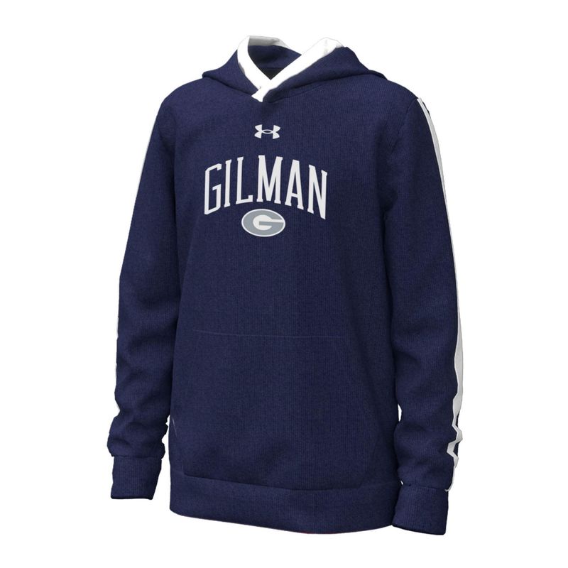 HOOD YTH UA NAVY WHT
