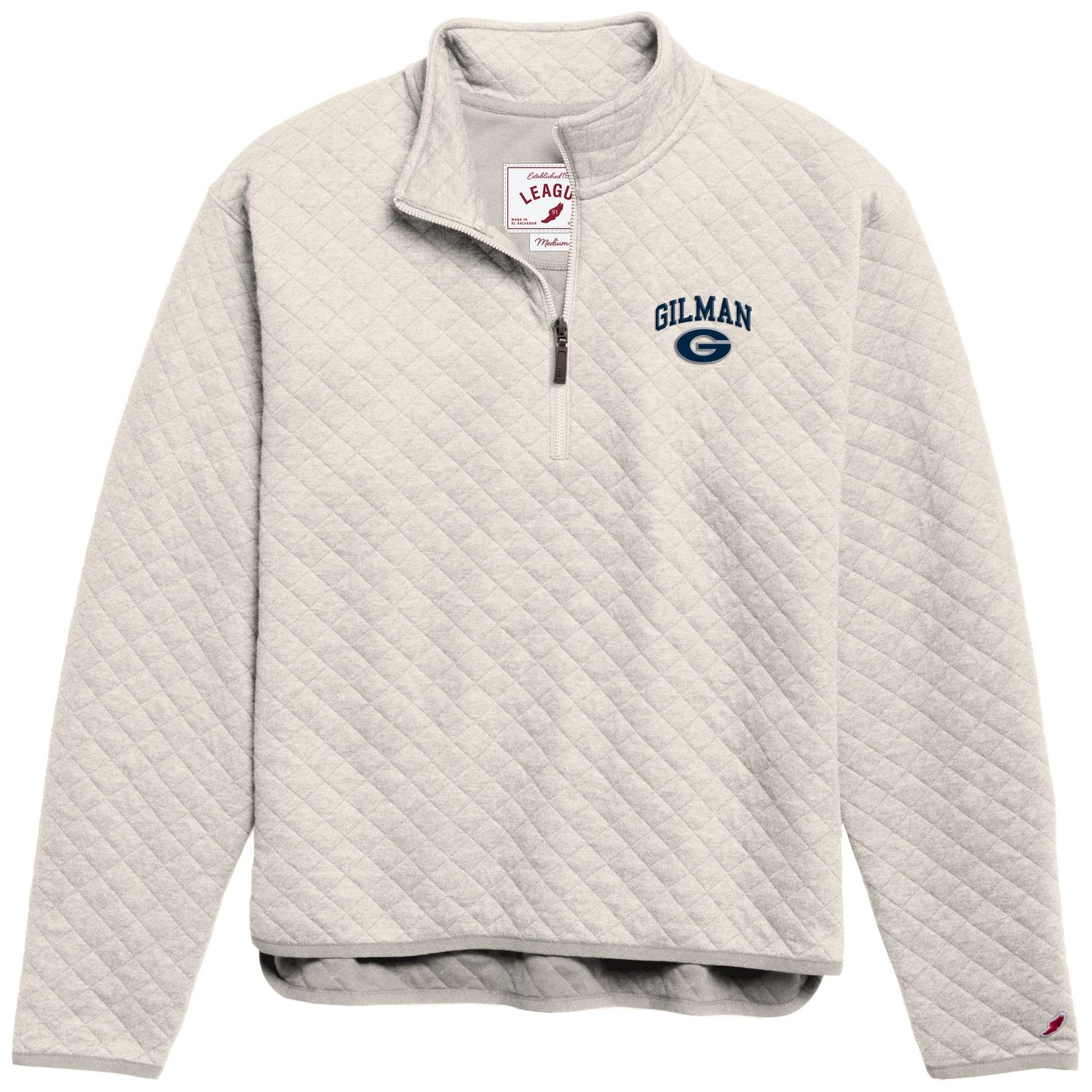 1/4 ZIP WOMENS QUILTED OATMEAL