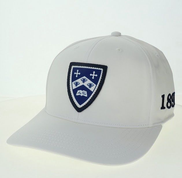 HAT BACK 9 WHITE W/SHIELD