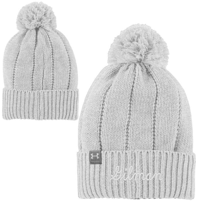 UA BEANIE WOMEN&#39;S POM GREY