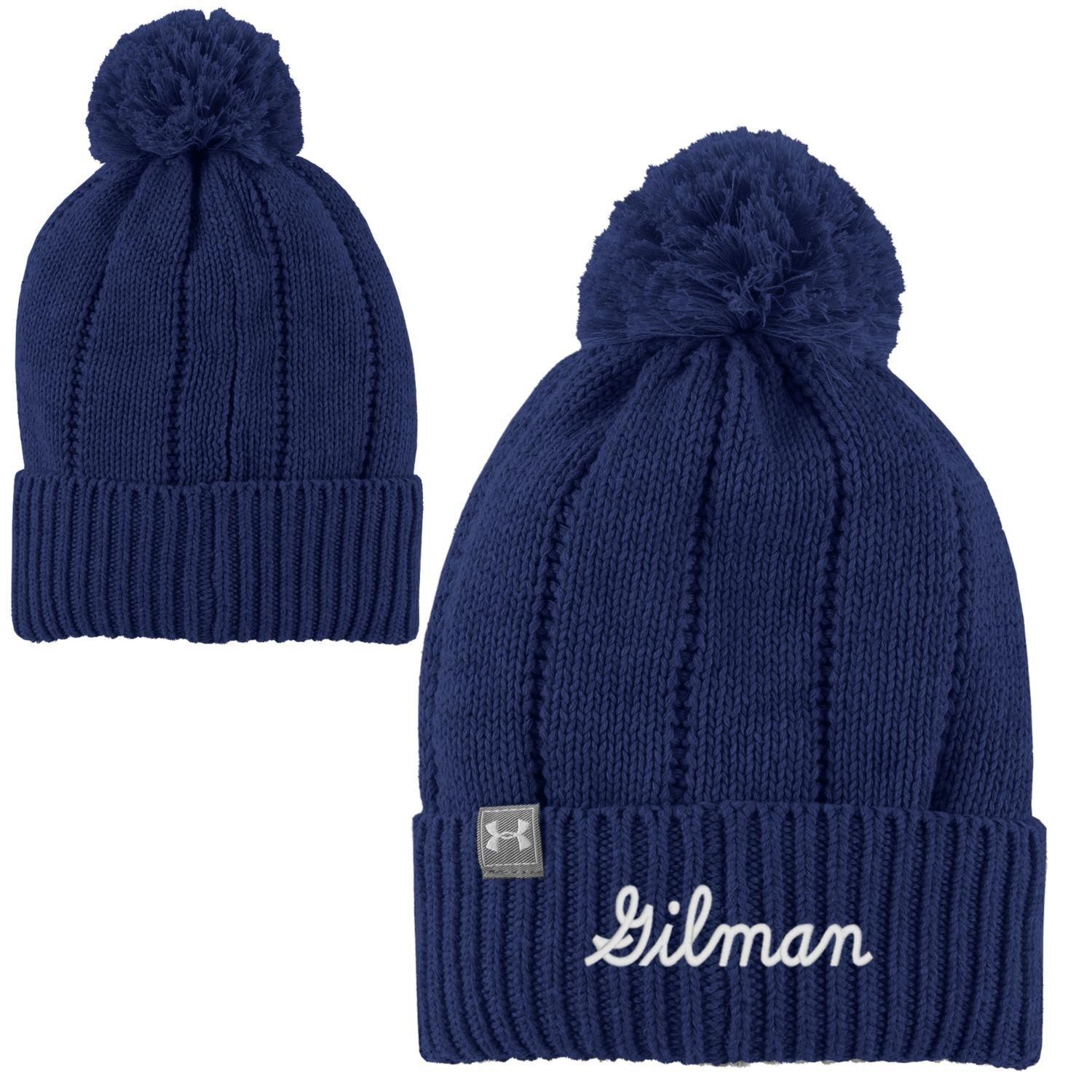 UA BEANIE WOMEN&#39;S POM NAVY
