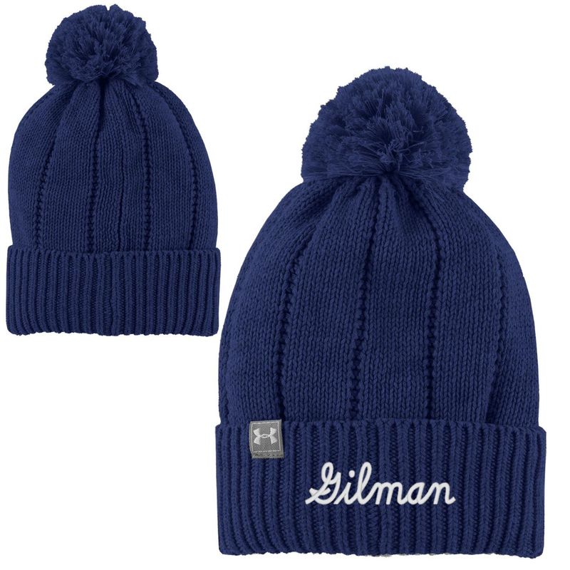 UA BEANIE WOMEN&#39;S POM NAVY