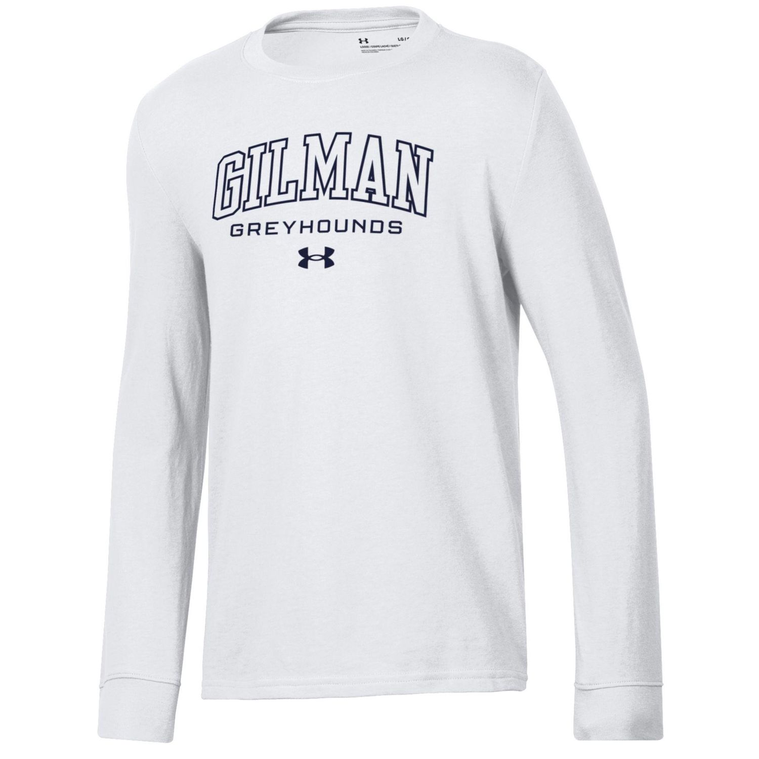 UA LONG SLEEVE TEE YOUTH WHITE