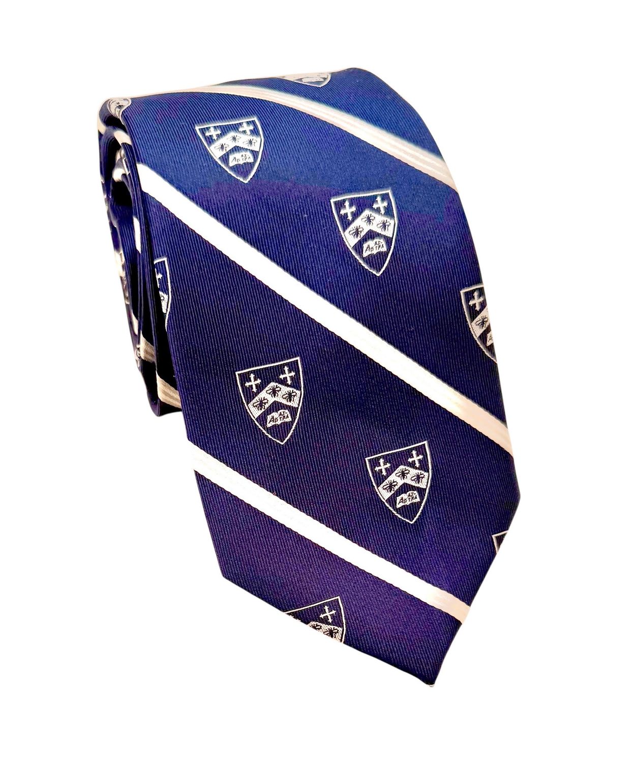 Silk Tie Youth Thin Stripe with Crest