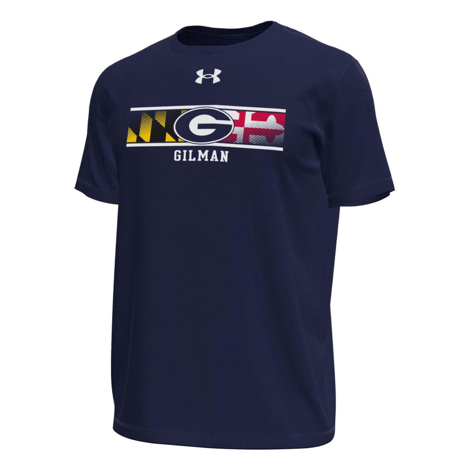 UA MD Flag Men&#39;s T-Shirt Navy Tech Stretch S/S