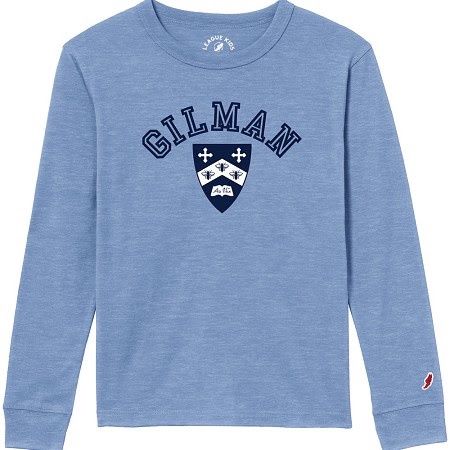 League Youth L/S Tee Powder Blue Crest