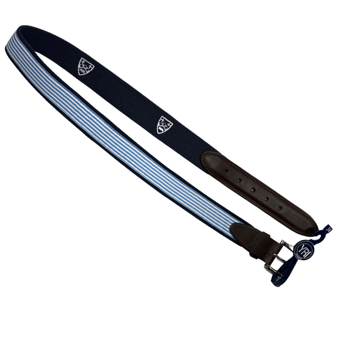 YRI BELT  EMBROIDERED  NAVY/SEERSUCKER