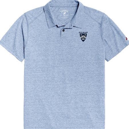 League Reclaim Polo Men&#39;s Power Blue with Crest