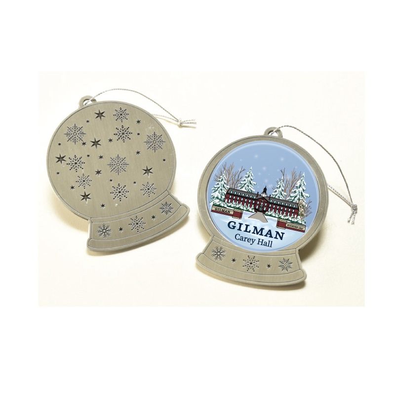 ORNAMENT PEWTER SNOW GLOBE