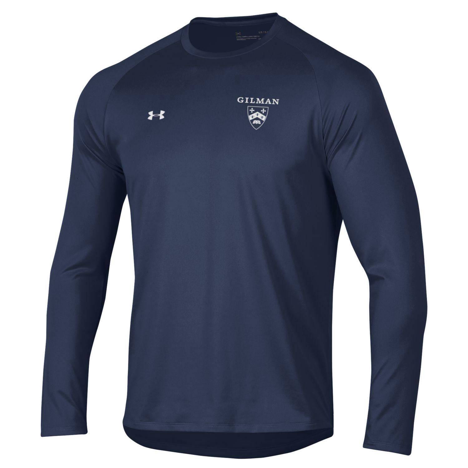 UA T-shirt Navy L/S Men&#39;s Left Chest Gilman/Shield