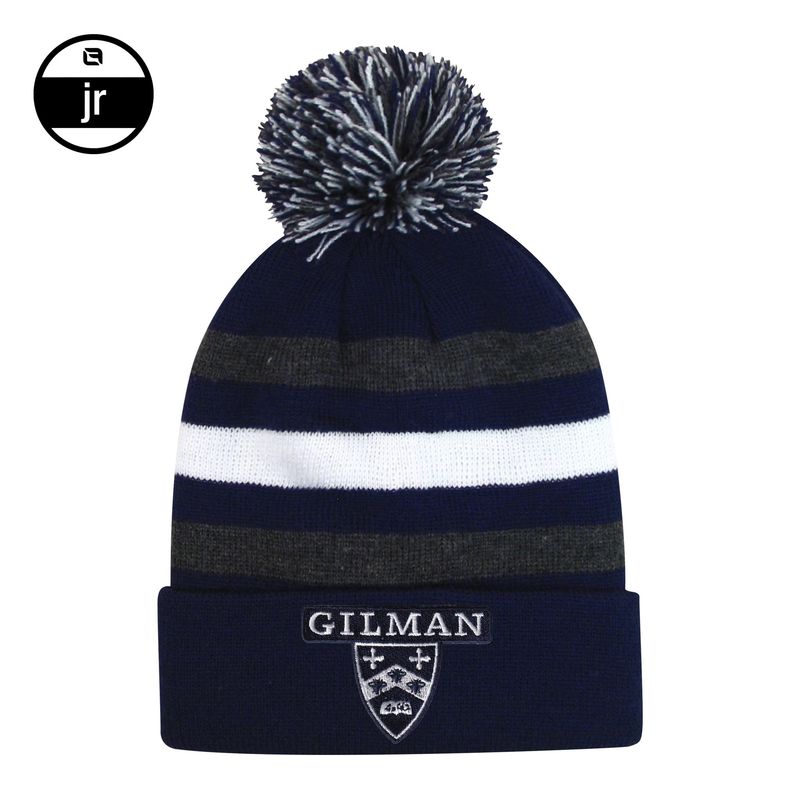 Logofit Halftime Striped Knit Cuff Hat JR.  w/pom 4340