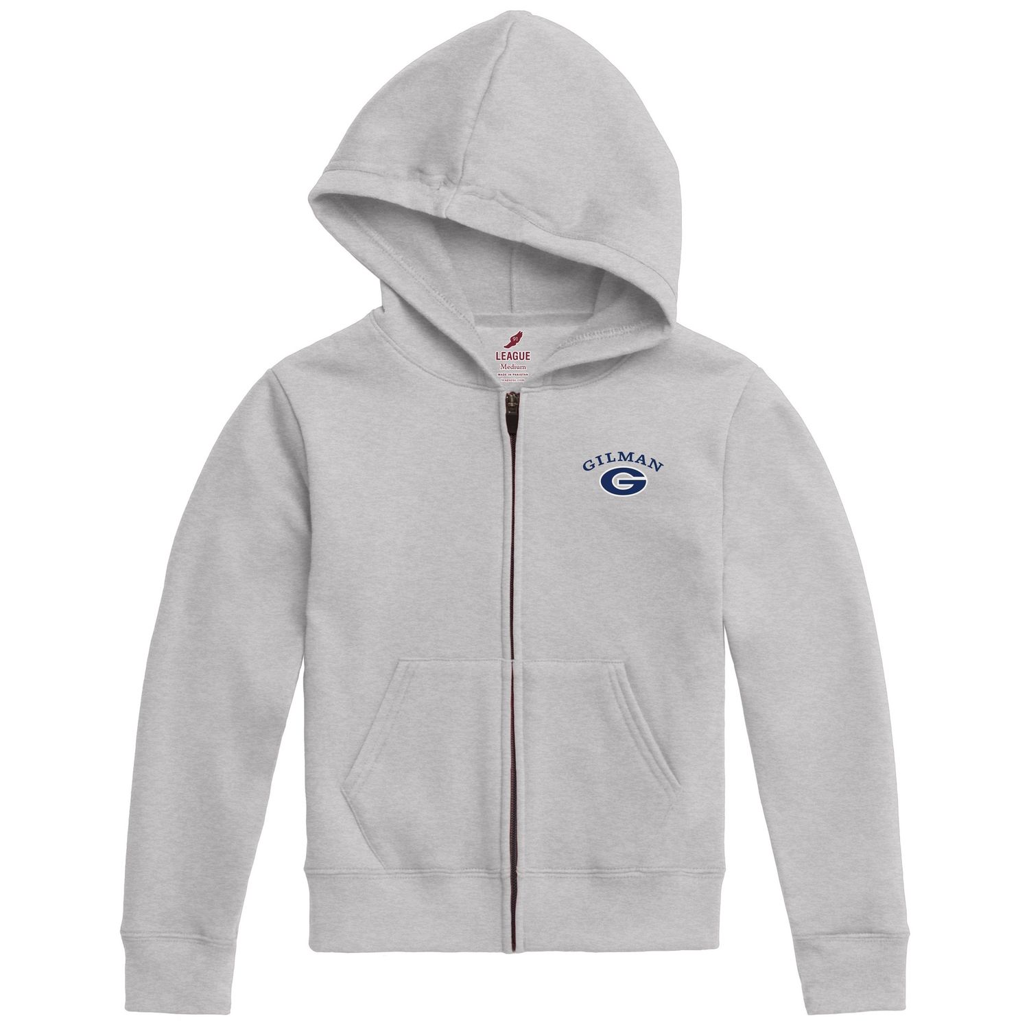 League Youth Full Zip Hood Grey