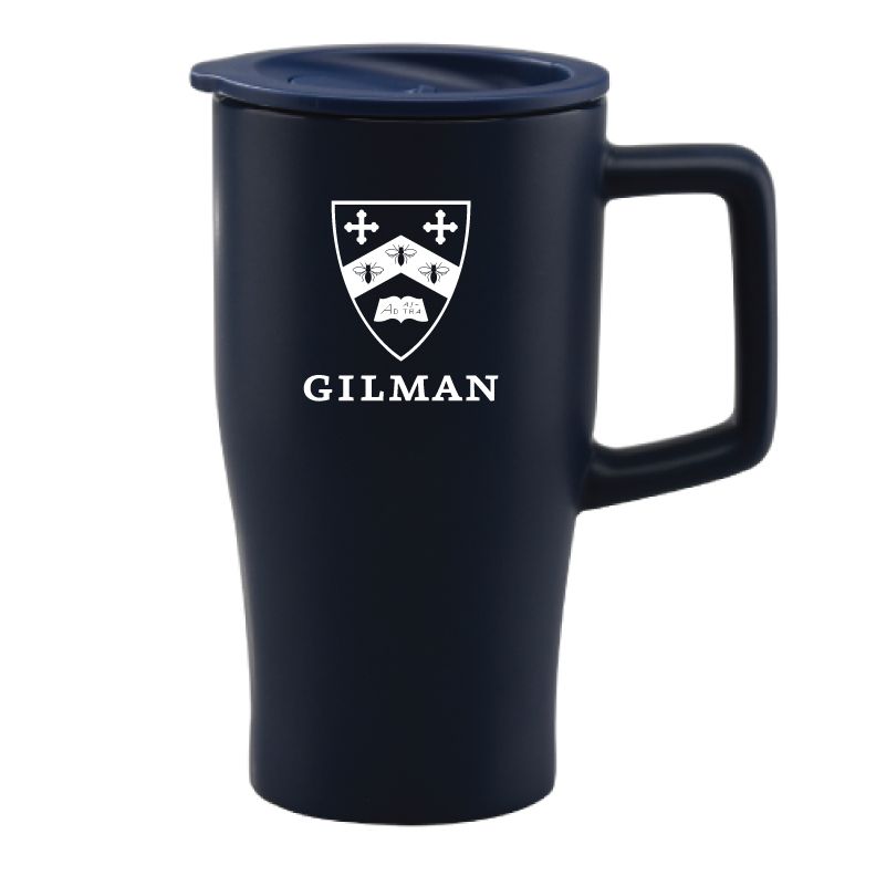 Ceramic Coffee Mug  17oz Cobalt Blue w/lid