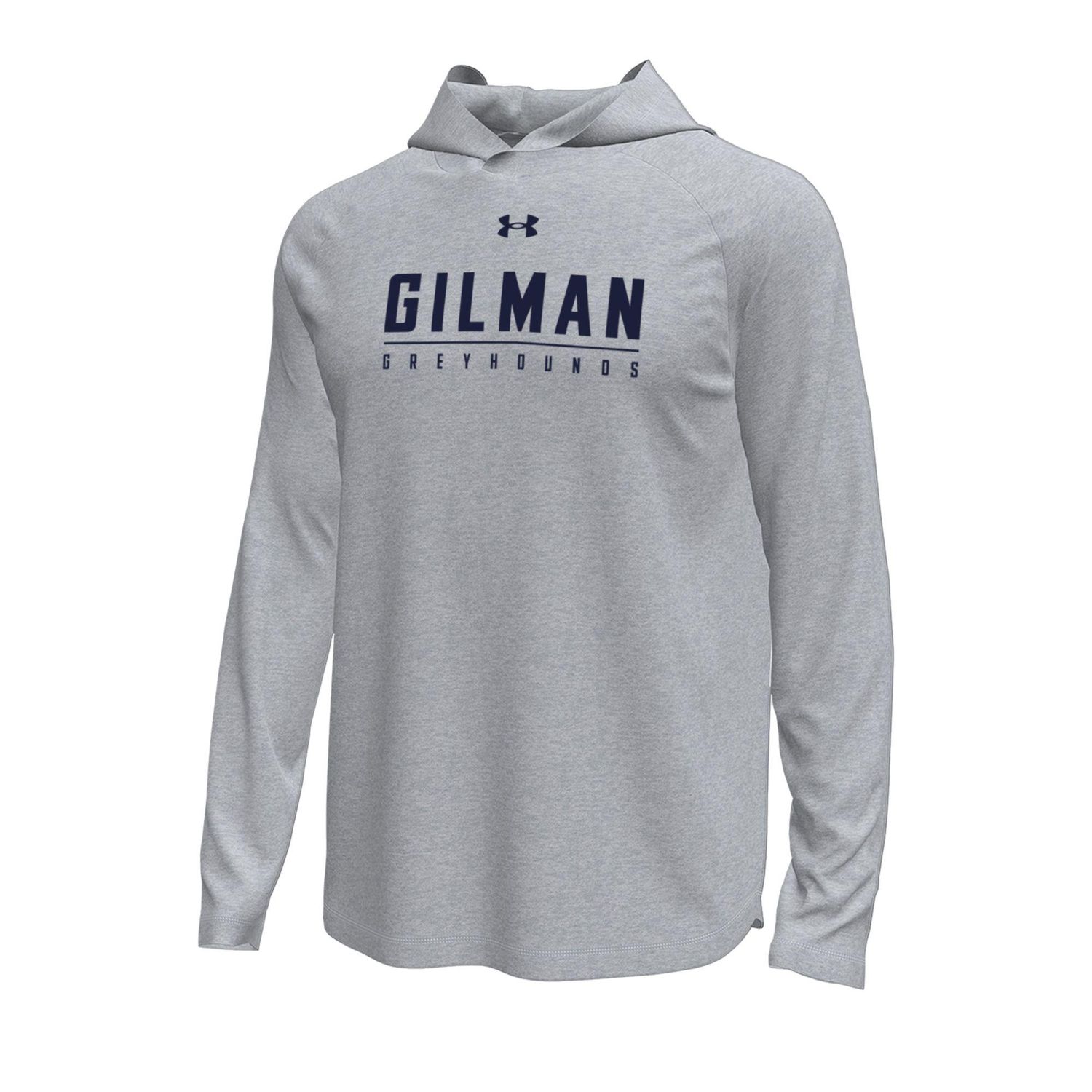 UA Mens Tech Stretch LS Hood Gray