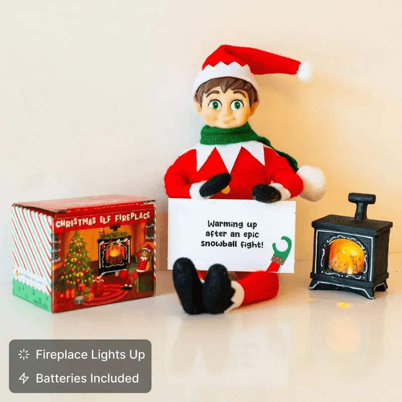 Cozy Elf Fireplace – Lights up like a tiny woodstove