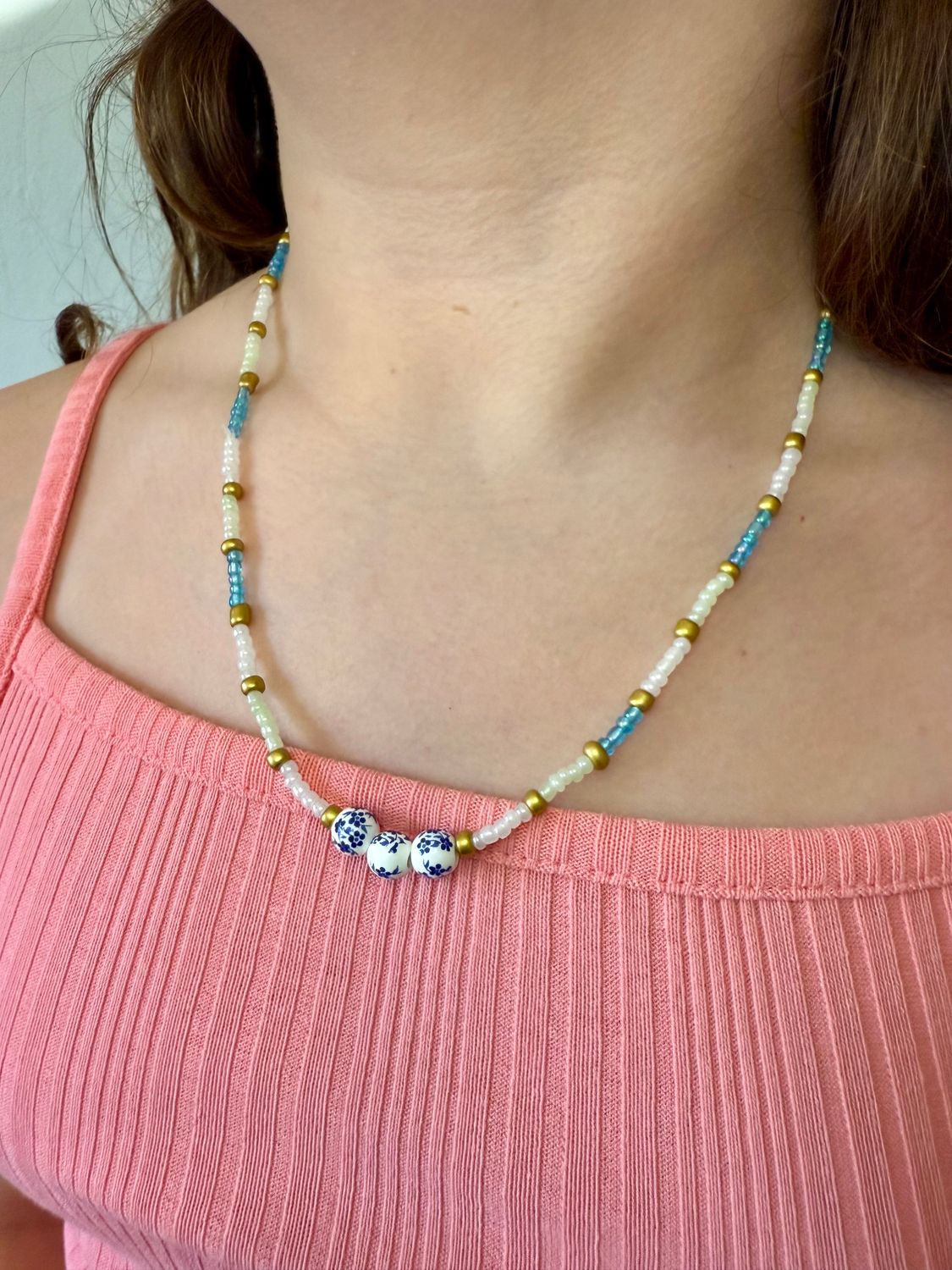 Blue Floral Necklace