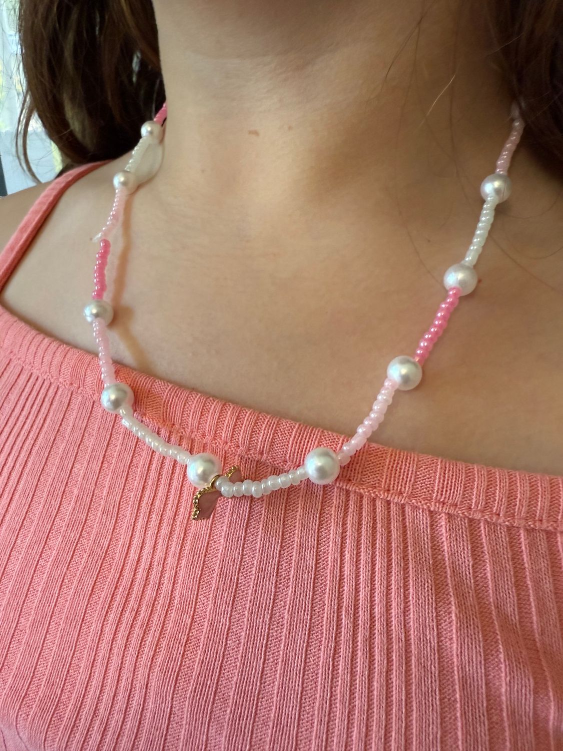 Pink Bow Necklace