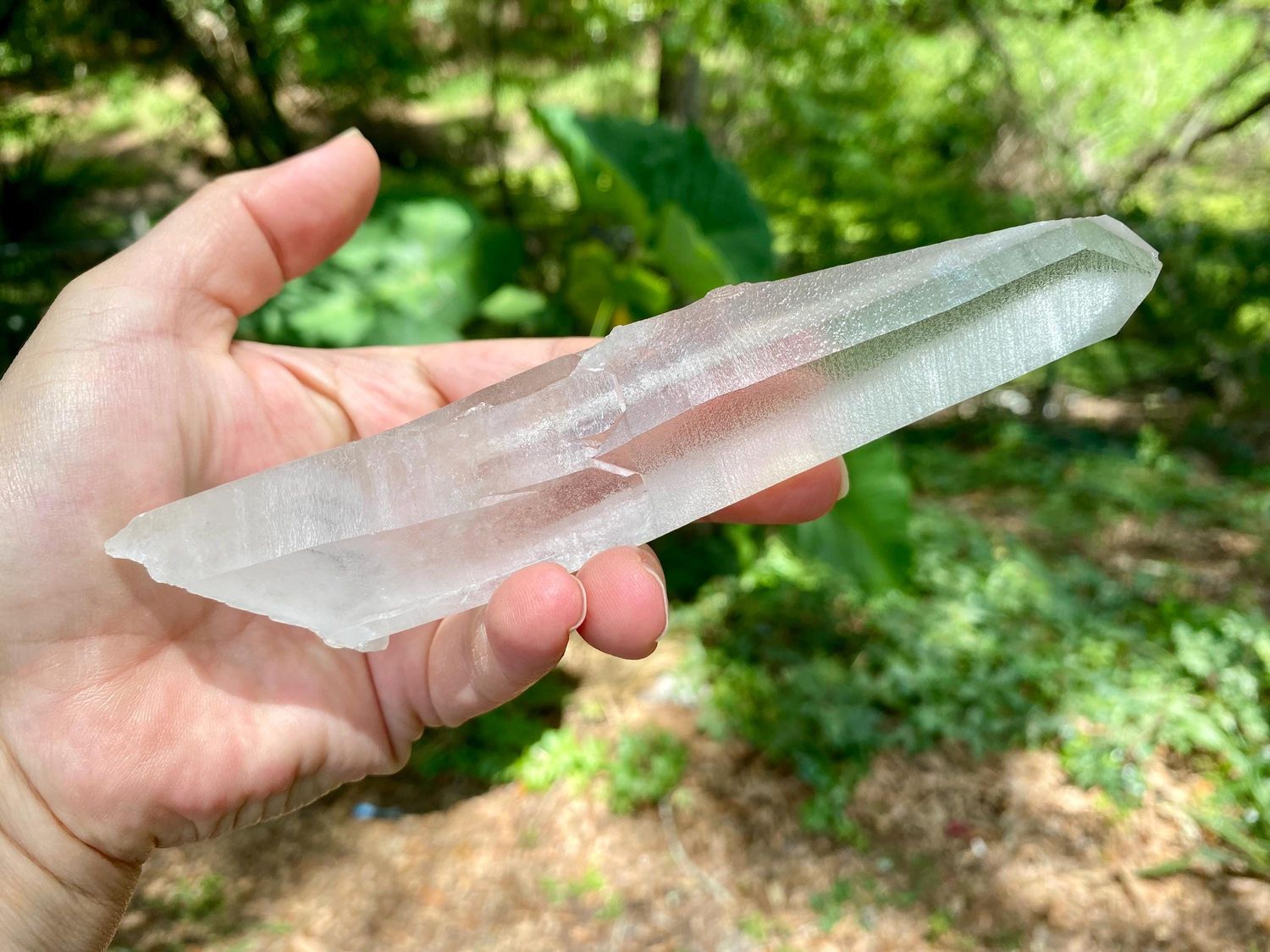 Marvelous Natural Raw Lemurian Seed Crystal. Unpolished Brazilian Lemurian Wand. Large Lemurian Quartz Crystal.