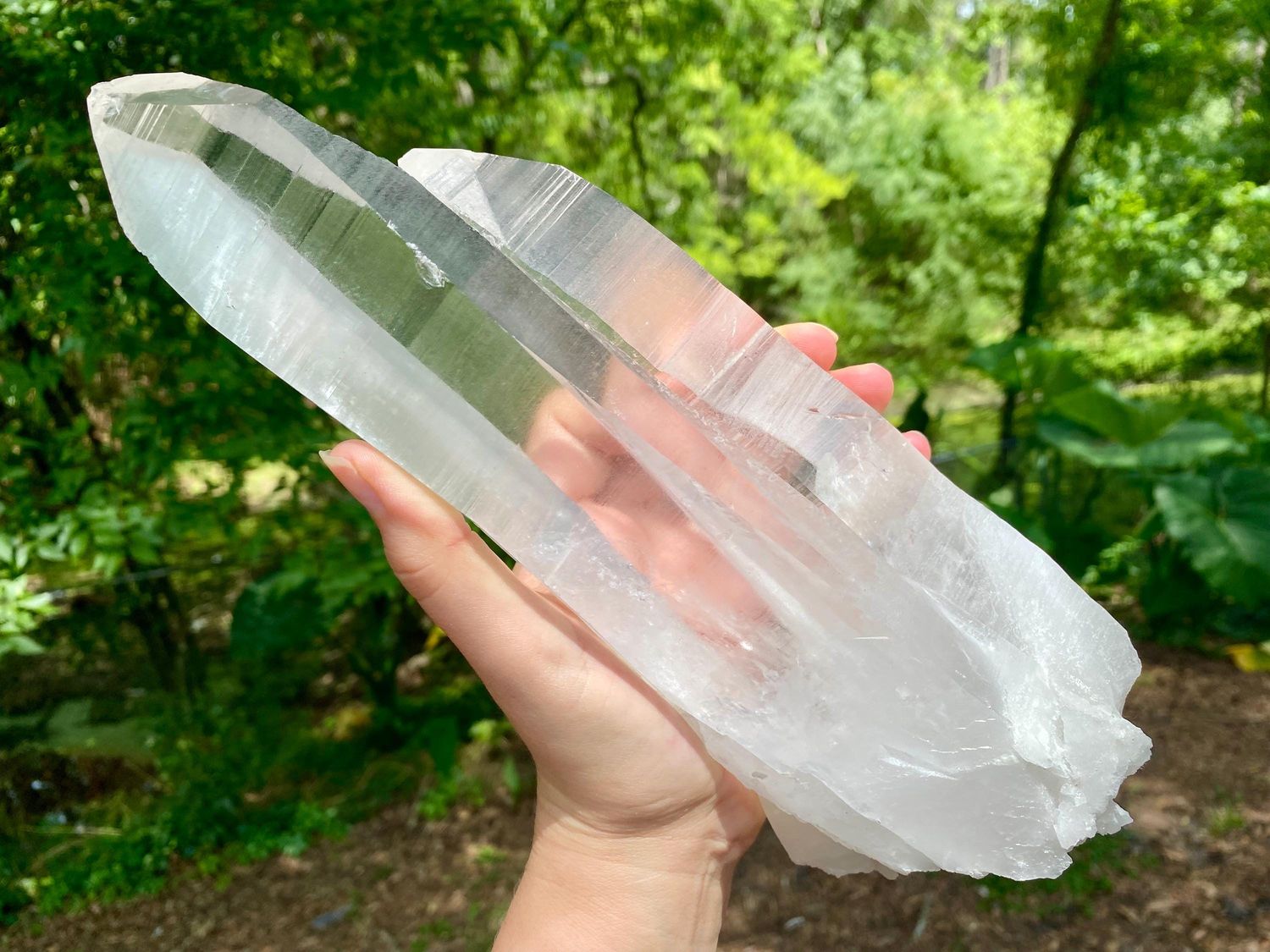 Amazing, Unpolished, Twin Lemurian Seed Crystal. Huge Self-healed Lemurian Crystal Point. Extra Large Double Lemurian Quartz.