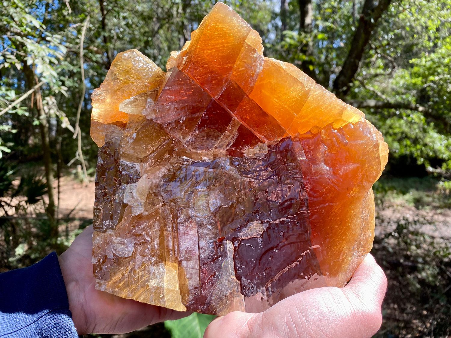Marvelous Self-standing Honey Calcite Specimen. Extra Large Honey Calcite Crystal. Huge Natural Raw Calcite Chunk.