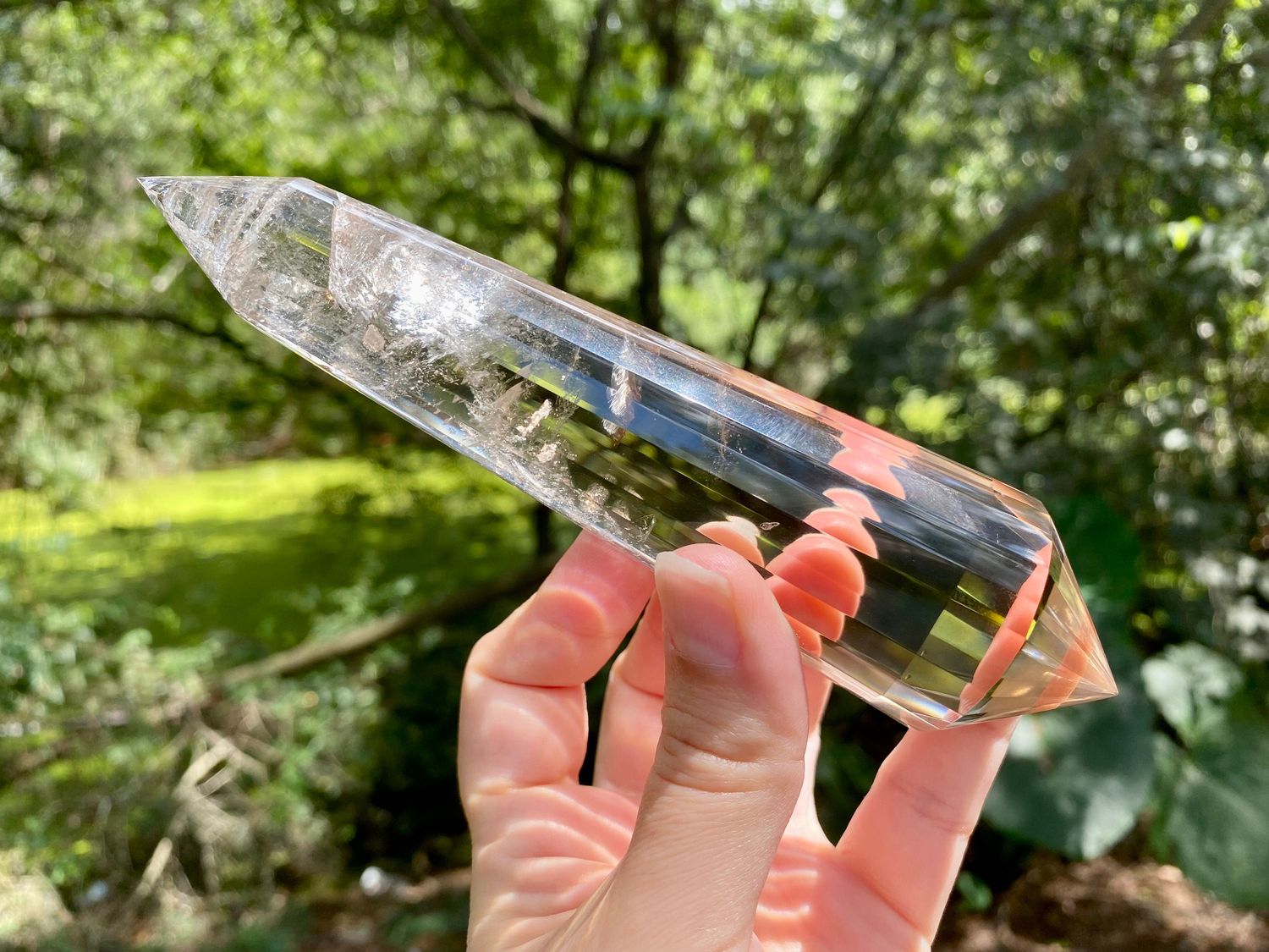 Marvelous Smoky Quartz Faceted Wand. Large Smoky Quartz Crystal Wand. Double Terminated Crystal Wand.