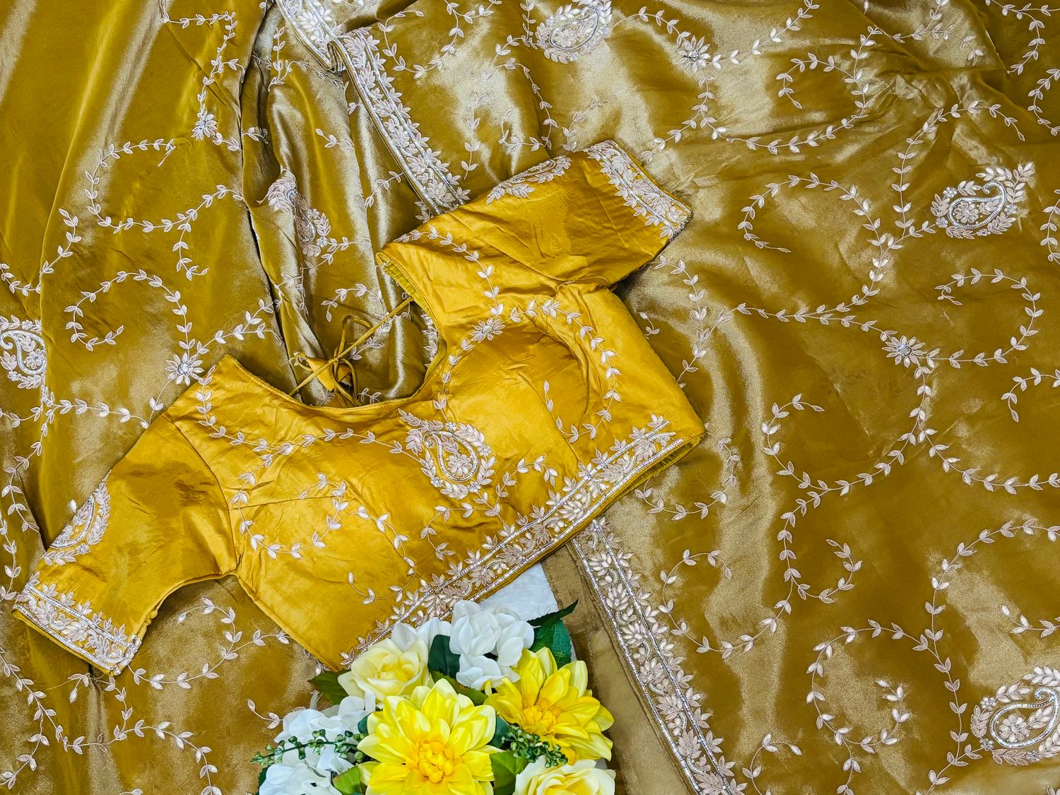 ✨ Kanjeevaram Tissue Silk Saree with Gotapatti Zardozi Hand Work ✨