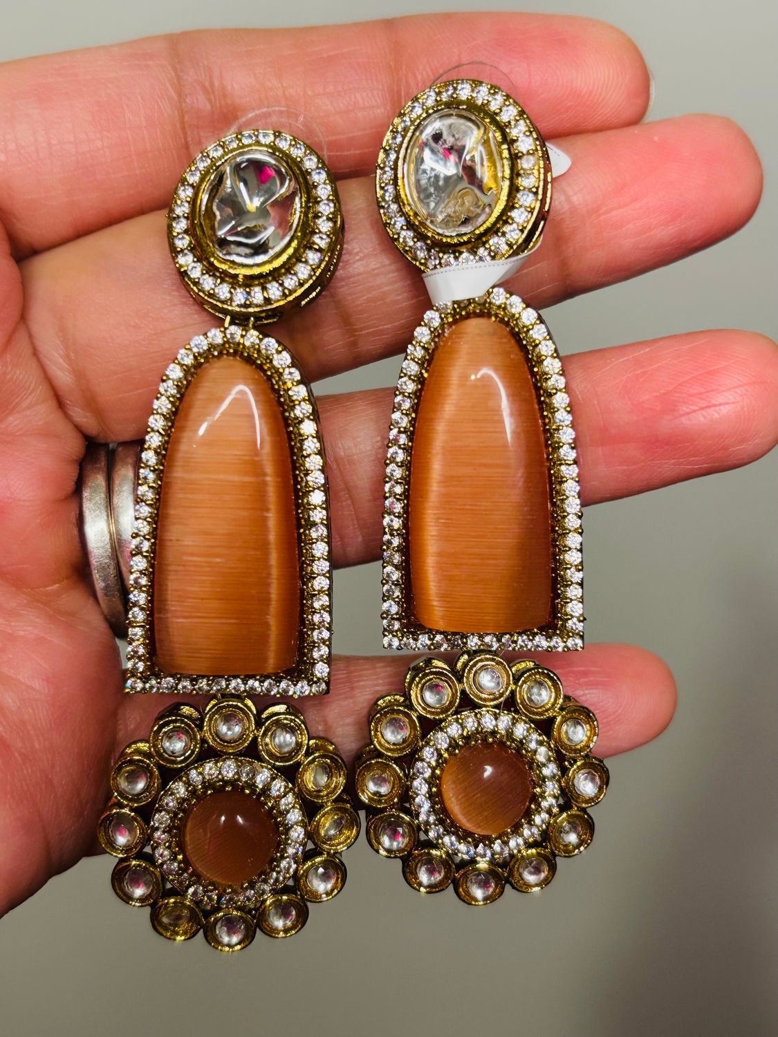 Ornate Crystal Drop Earrings