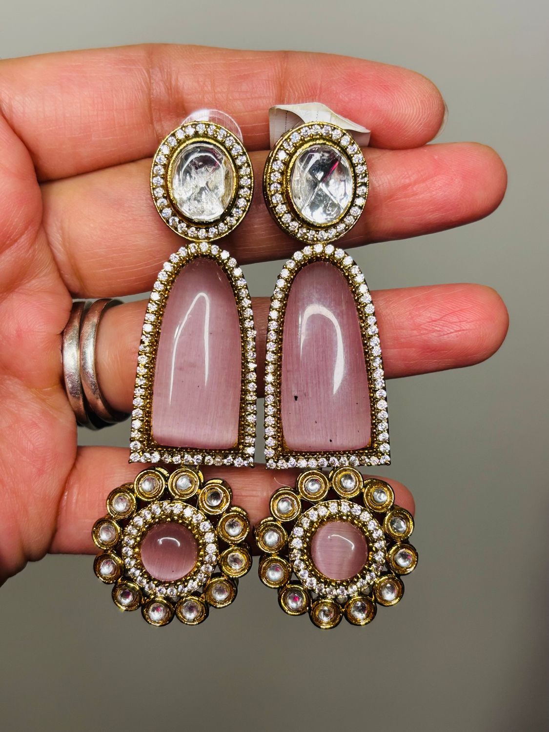 Ornate Crystal Drop Earrings