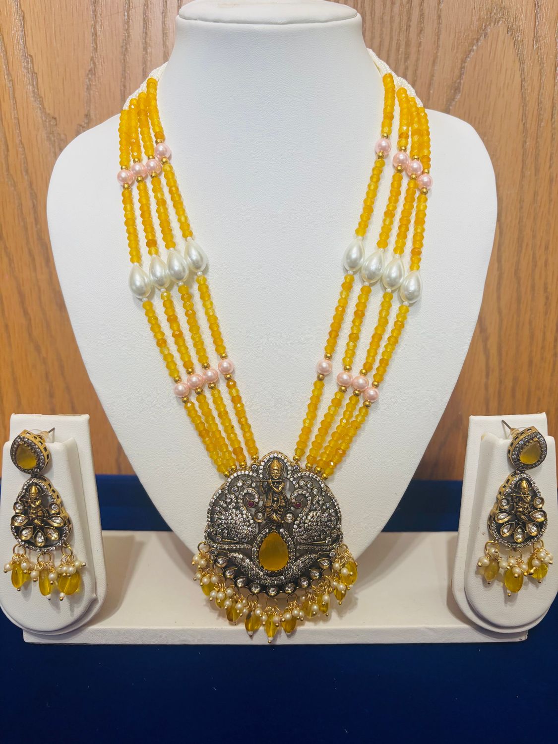 Yellow Beaded Haram Set