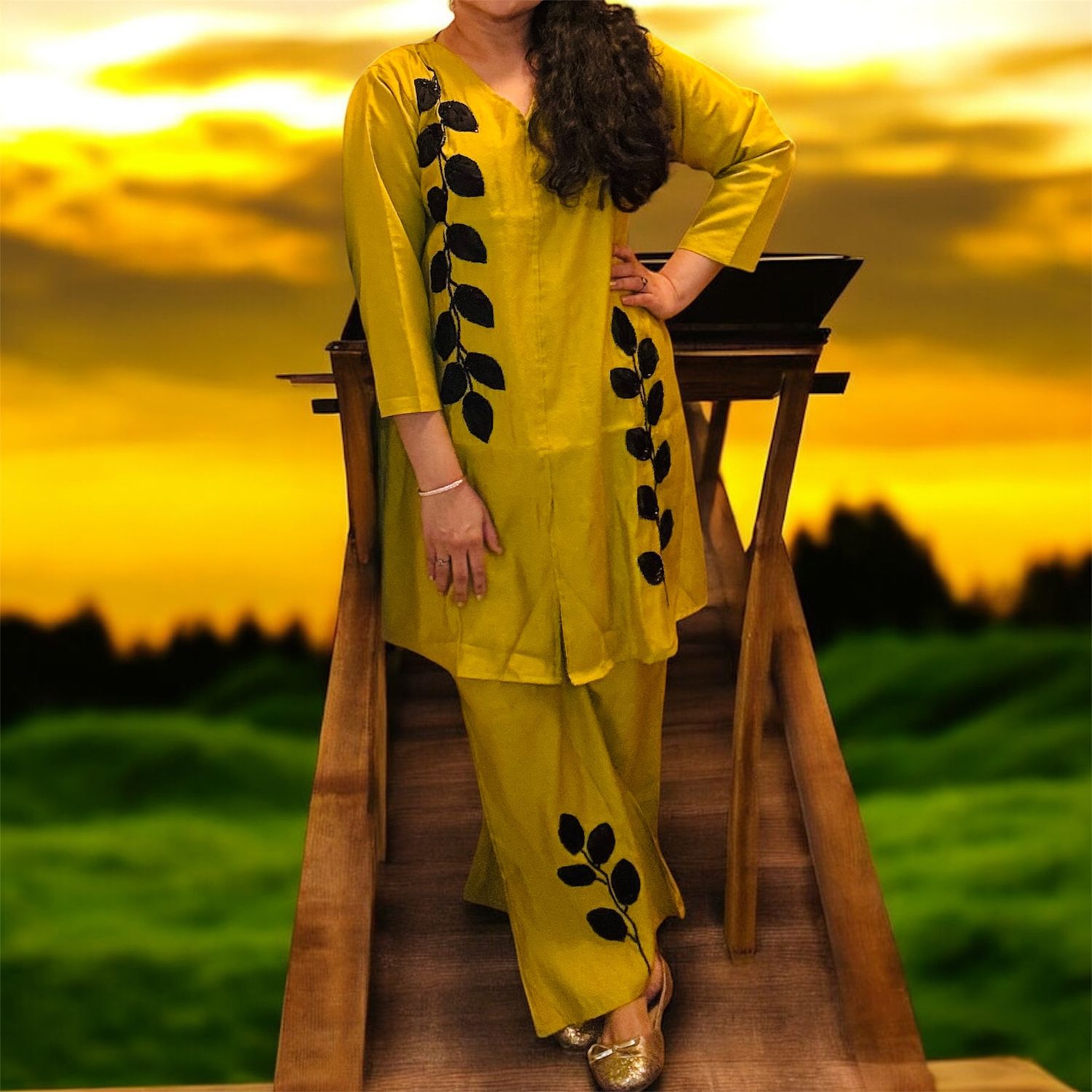 Mustard Elegance Cord Set