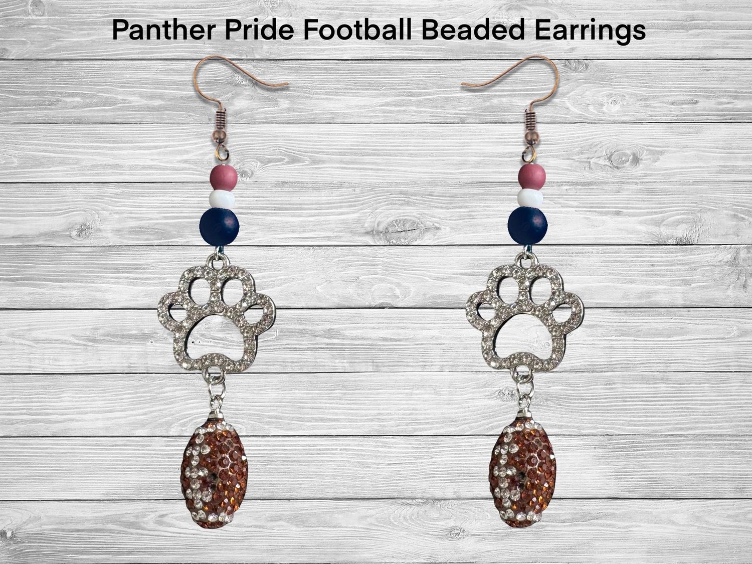 Panther Pride Football Earrings