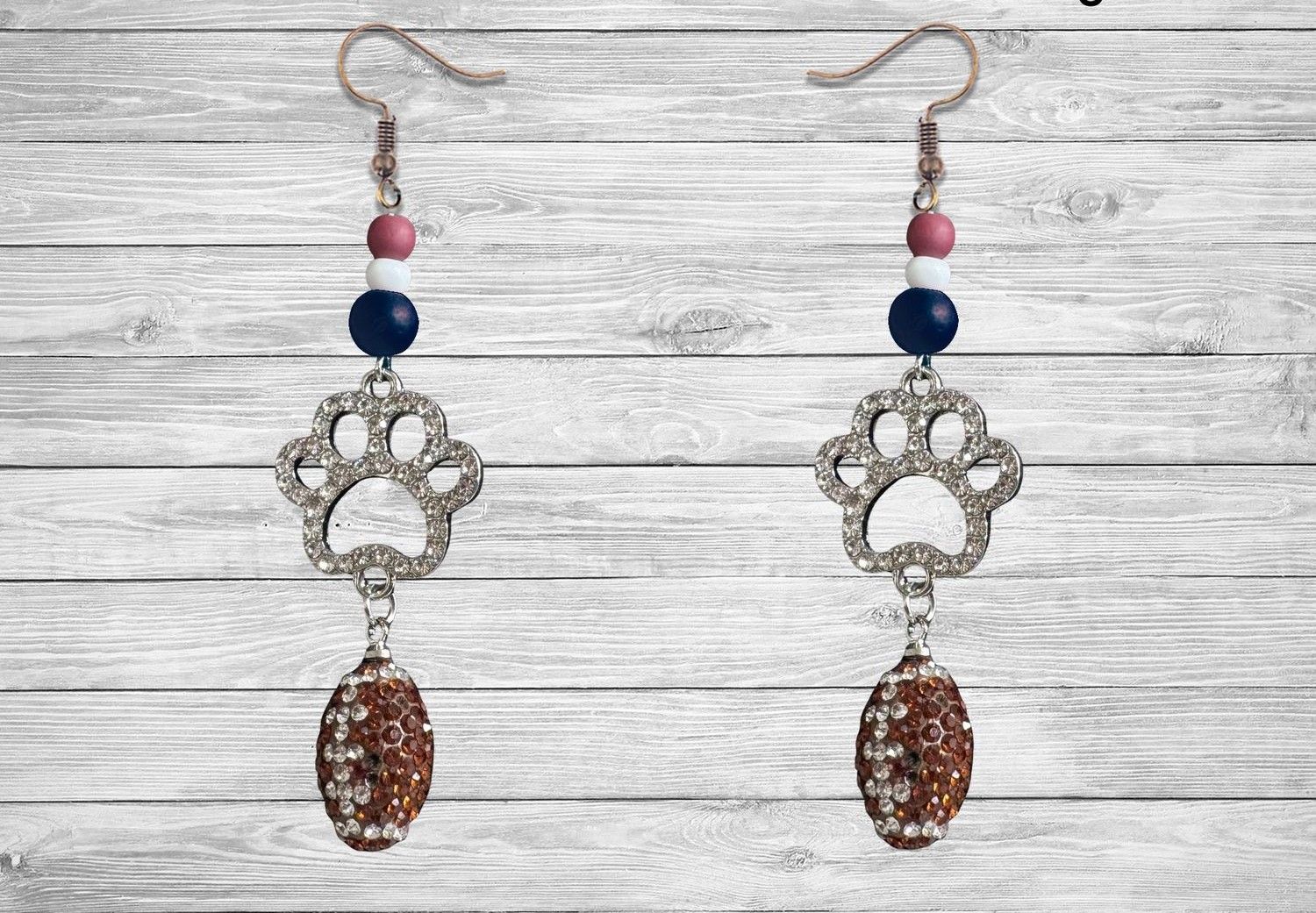 Panther Prowl Football Earrings