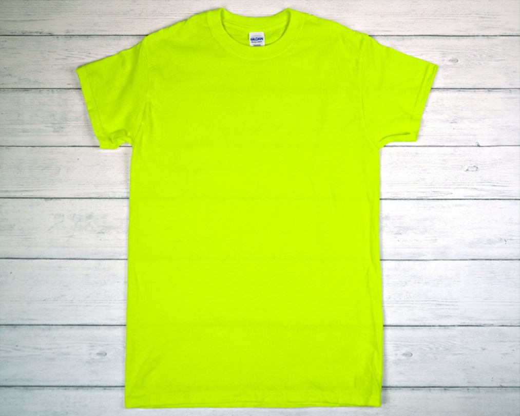 GILDAN BLANK T-SHIRT SAFETY GREEN