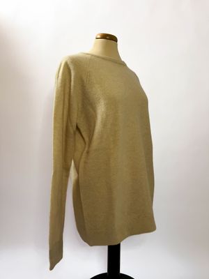 Maglione girocollo da donna in puro cashmere con lavorazione a nido d’ape - Crema Maglione girocollo da donna in puro cashmere con lavorazione a nido d’ape - Crema