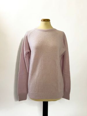 Maglione girocollo da donna in puro cashmere con lavorazione a nido d’ape - Rosa cipria Maglione girocollo da donna in puro cashmere con lavorazione a nido d’ape - Rosa cipria