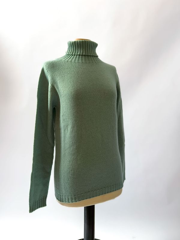 4 fili - Dolcevita da donna in puro cashmere - Verde Tiffany