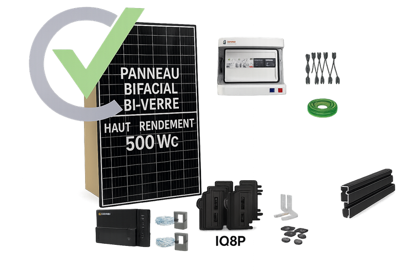 Kit complet neuf solaire photovoltaïque  3KWC soit 3000WC A_auto consommation - complet - pro - enphase monophasé  NEUF GARANTIE TOTALE