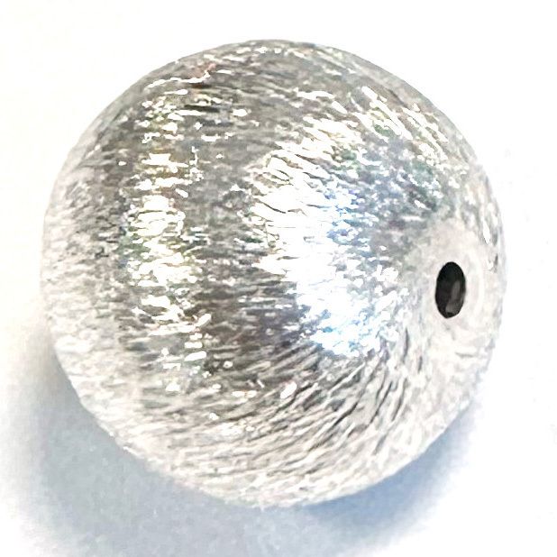 02014 - 12 MM KUGEL AUS 925-er SILBER, GEBÜRSTET