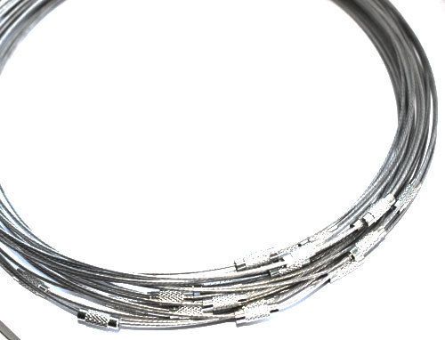 100 HALSREIFEN MIT SCHRAUBVERSCHLUSS 45 CM SILBERFARBEN