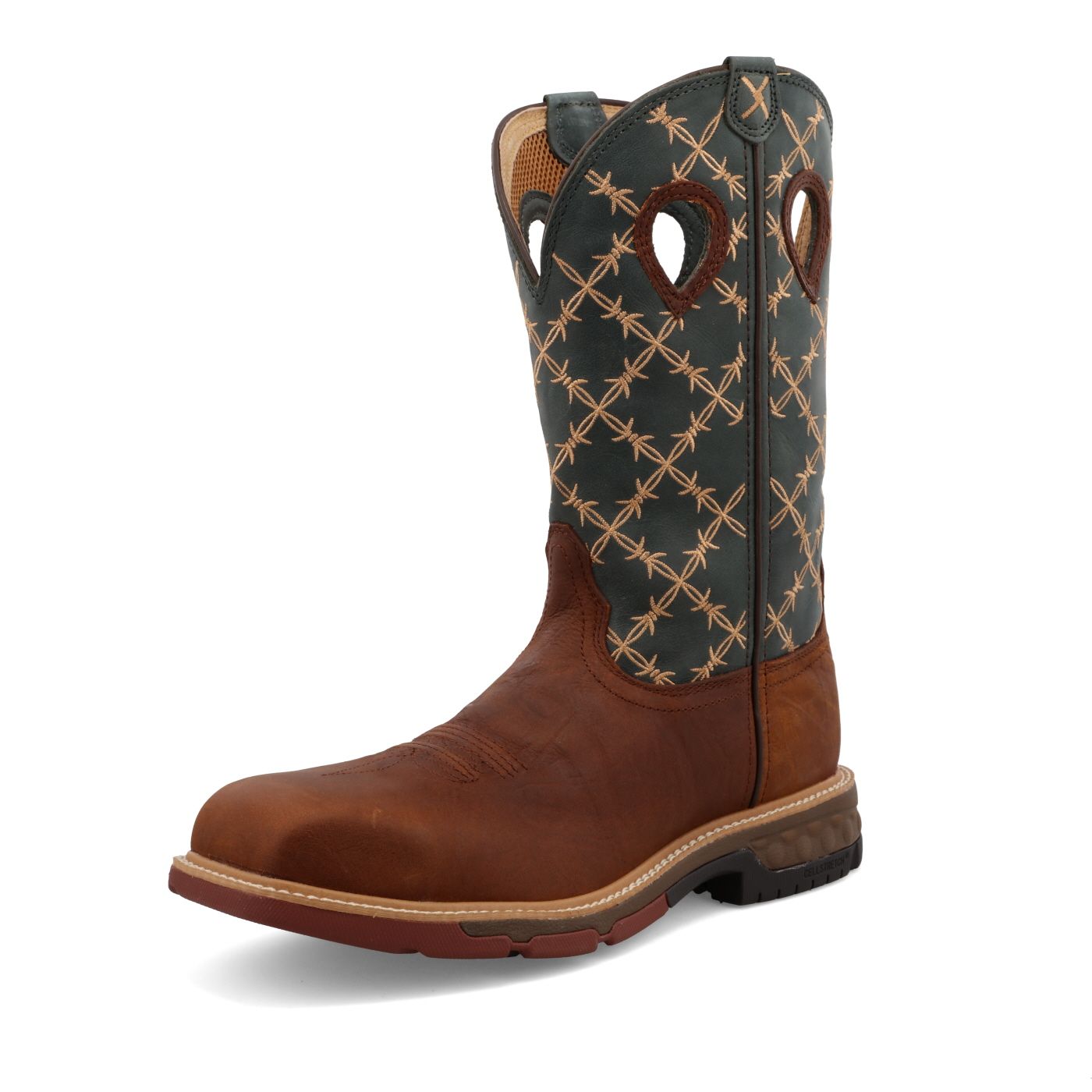 Twisted X 12&quot; Western Work Boot (Nano Toe) Mocha &amp; Slate Men&#39;s 12