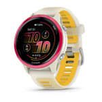 Garmin Forerunner 42MM 570 Raspberry Aluminum with Translucent Bone/Mango Band