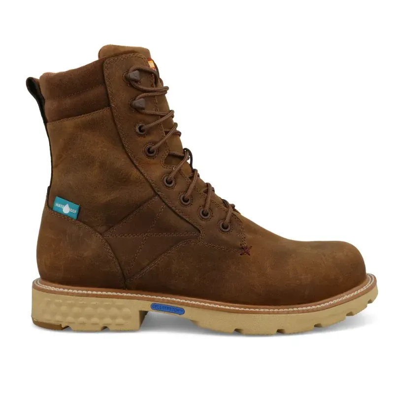 Twisted X 8" Work Boot (Alloy Toe) Inca Gold Men's 10.5