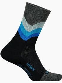 Feetures Elite Light Cushion Mini Crew Black Blue L