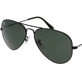 Ray Ban  Aviator Lage Metal Frame Black/Lenses G-15 Green