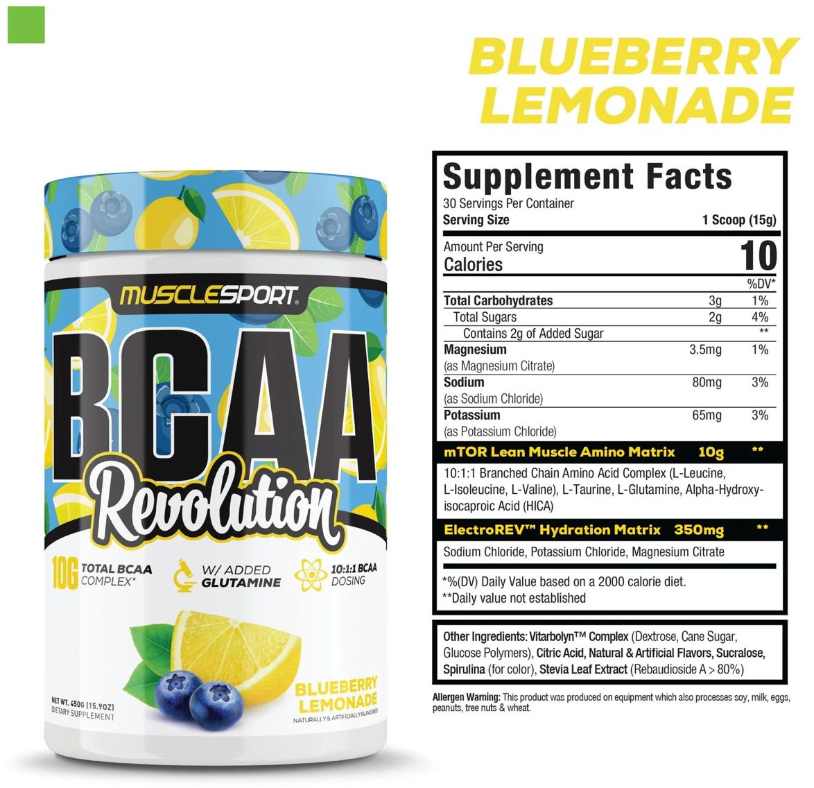 BCAA Revolution, Flavor: Blue Berry Lemonade