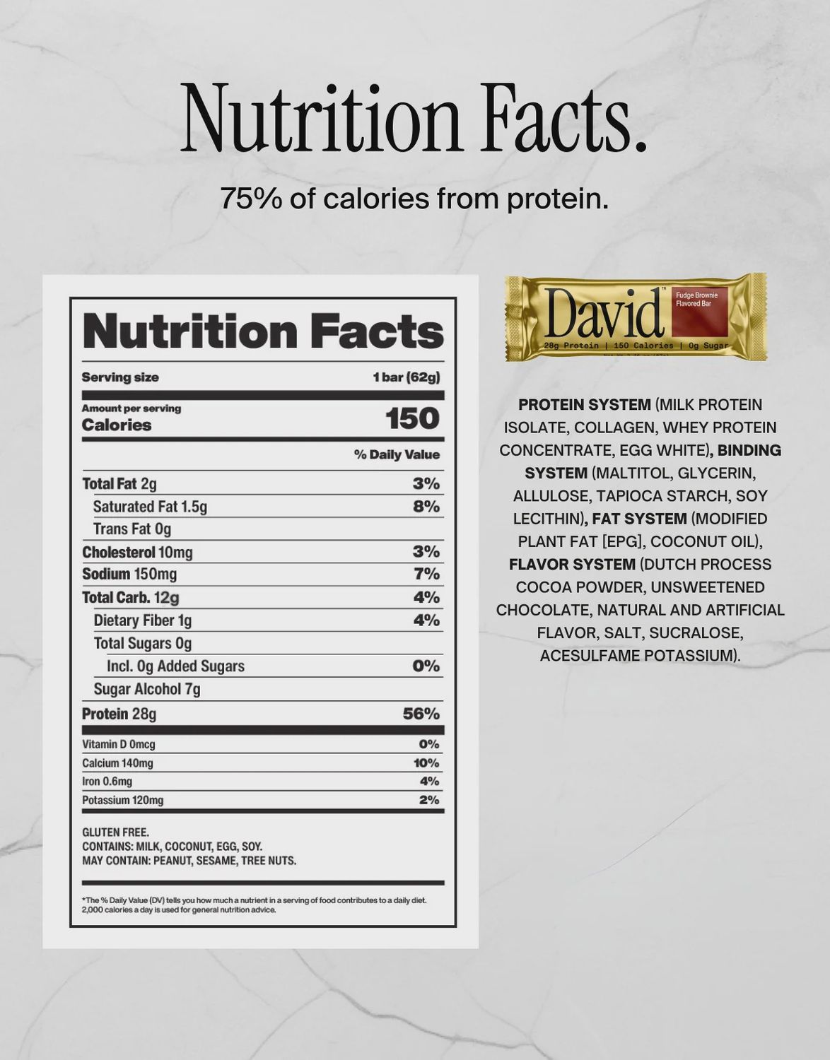 David Bar (12 Pack), Flavor: Fudge Brownie