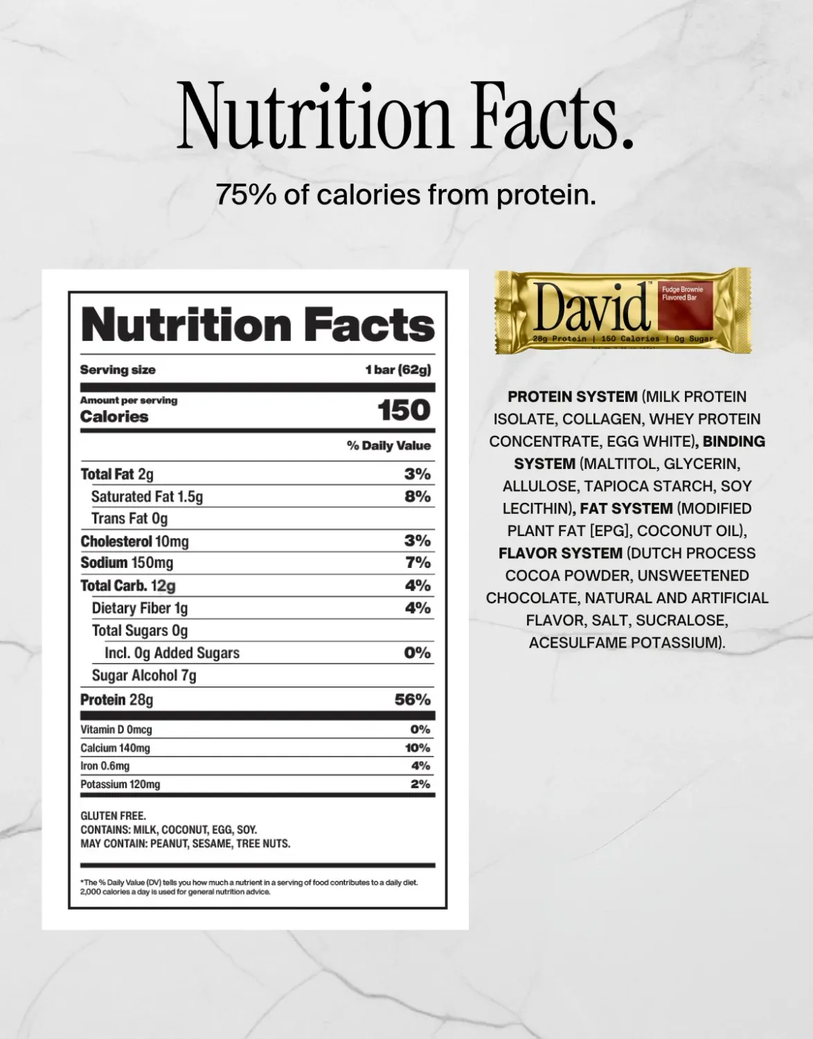 David Bar (12 Pack), Flavor: Fudge Brownie