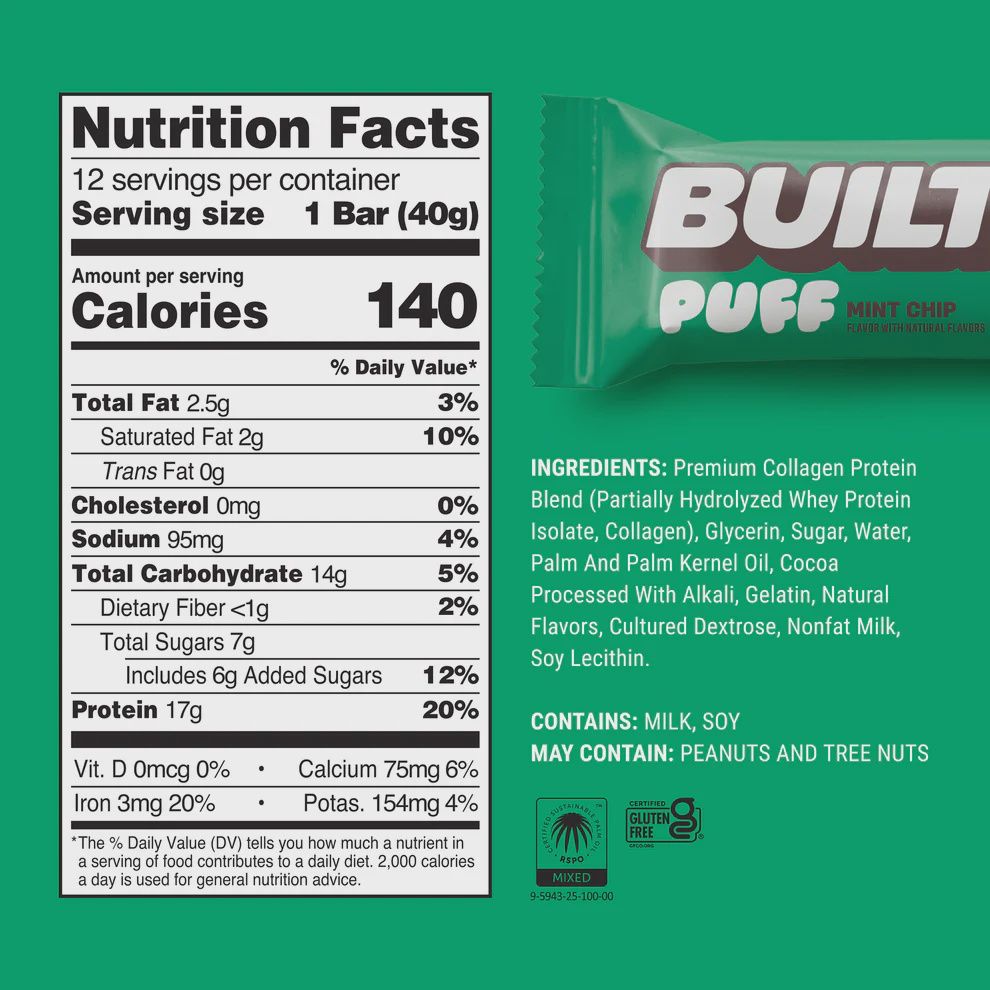 Built Puff (12 pack), Flavor: Mint Chip